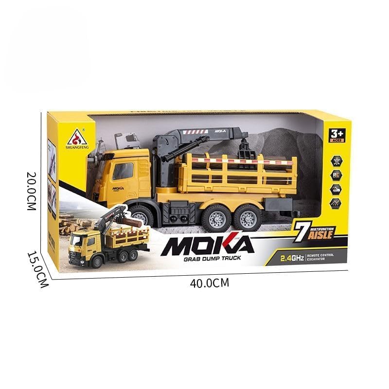Moka Grab Dump Truck 7 with Crane – Timber Loader Construction Vehicle Toy
