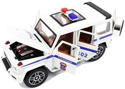 G Wagon Police Jeep  Scale Model Diecast Metalcar - All Size