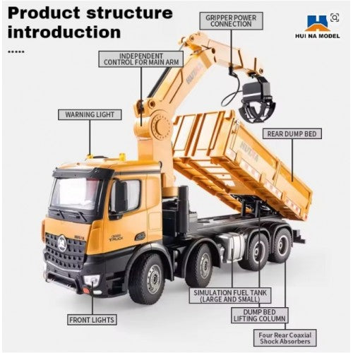 Huina 1538 1:14 Alloy 26-Channel RC Construction Crane Truck