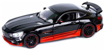 MERECDES BENZ AMG GTR RB 1:32 DIECAST METAL PULLBACK TOY CAR WITH OPENABLE DOORS & LIGHT, MUSIC BOYS CAR FOR KIDS BEST TOYS GIFTS TOYS FOR KIDS [SIZE:-15CM*7CM*4CM]【 MULTICOLOR 】 [Size : 15Cm*6.4Cm*4Cm]