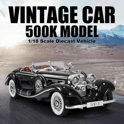 Vintage 1936 Mercedes Benz 500K 1:18 Roadster Diecast Scale Model Car