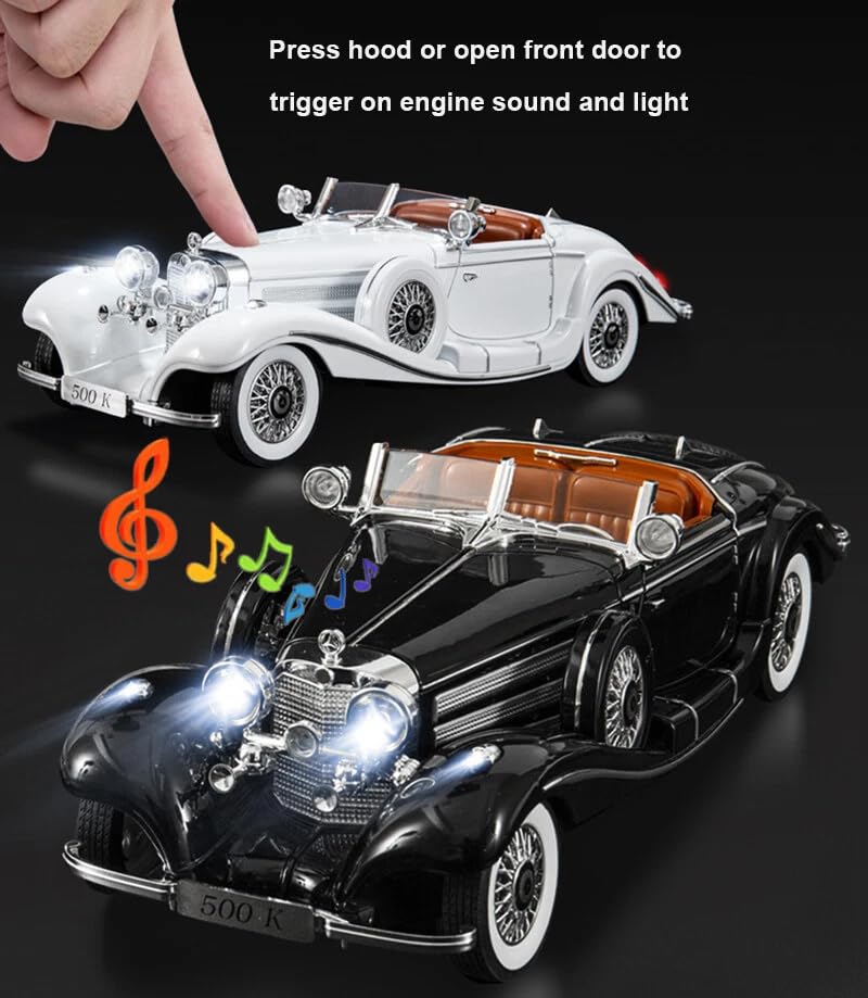 Vintage 1936 Mercedes Benz 500K 1:18 Roadster Diecast Scale Model Car