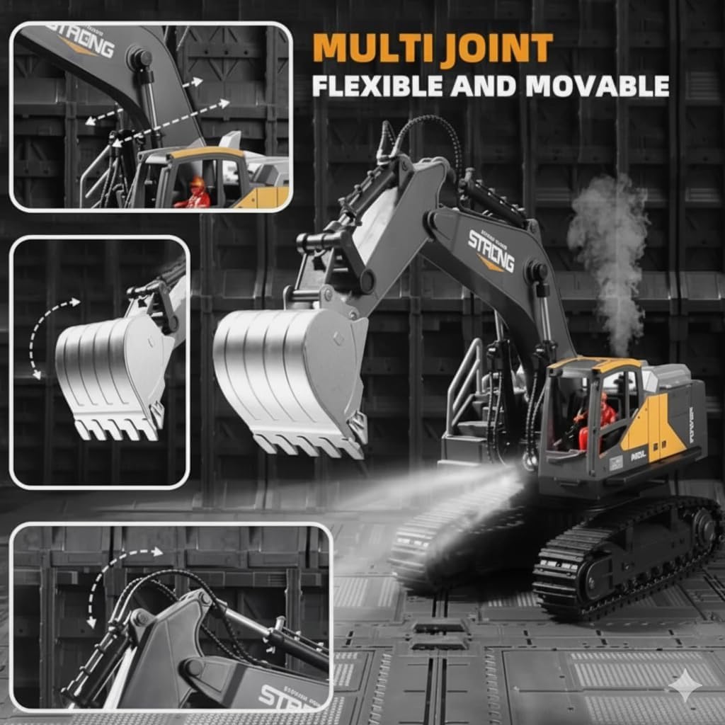 Metal Jcb Excavators With 12 Channel Function 2,4Ghz Frequency