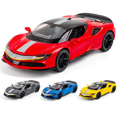 Ferrari Sf90 Scale Model Diecast Metalcar - All Size