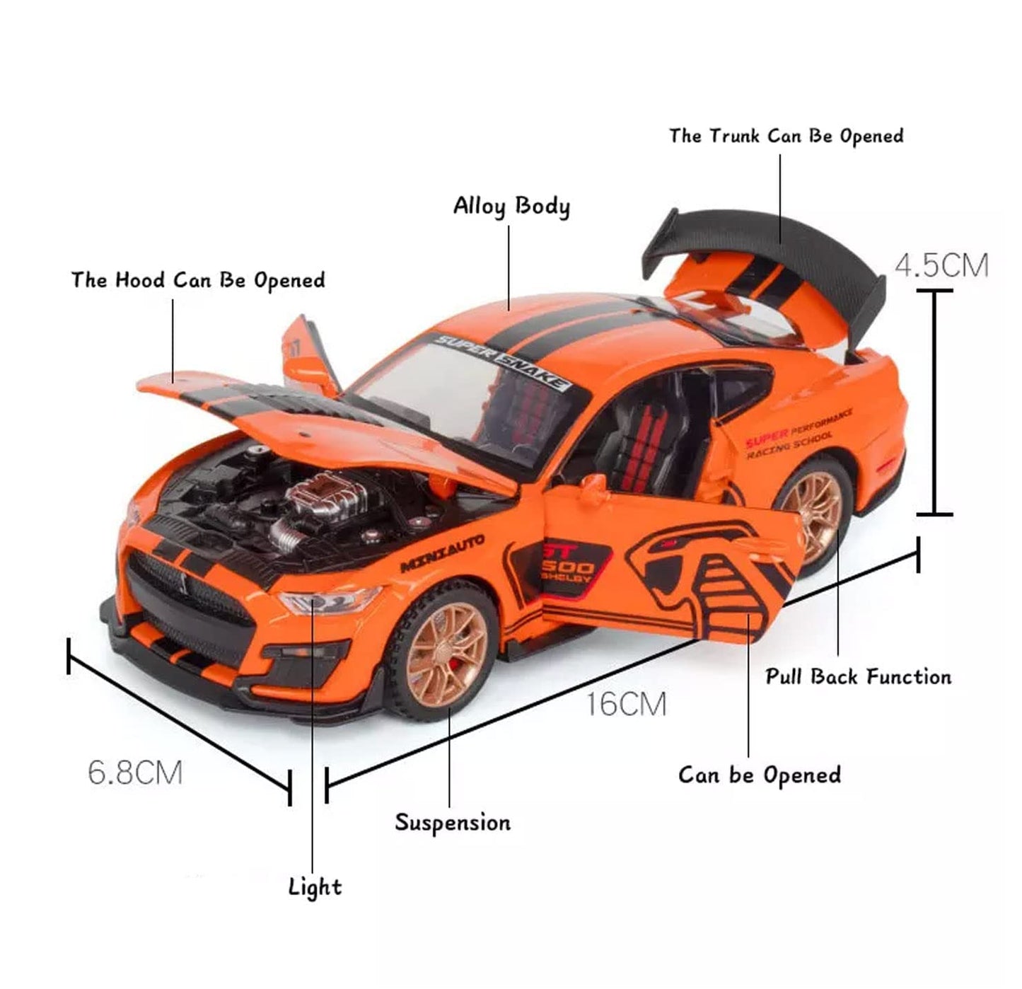 Ford Mustang Shelby GT500 1:32 Diecast Scale Model Car