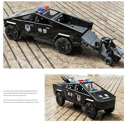 Tesla Cyber Police Truck Exclusive Scale Model Diecast Metalcar - All Size