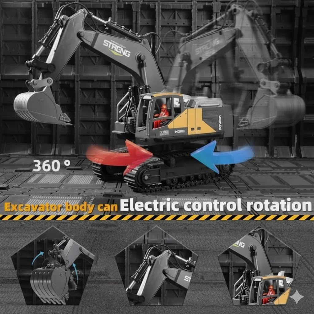 Metal Jcb Excavators With 12 Channel Function 2,4Ghz Frequency