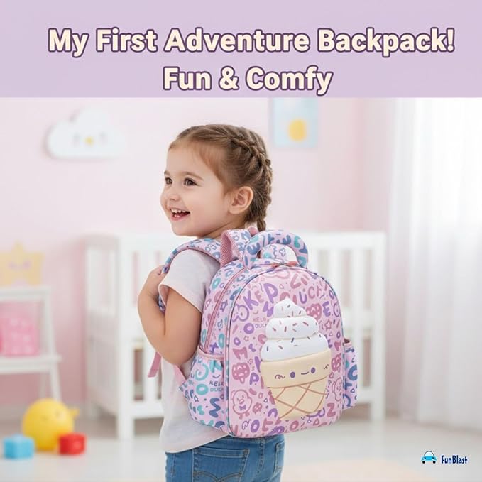 Ice Cream Cone Design Hard Shell Backpack for Kids