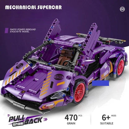 Pull Back Racing Car Building Block Set 1:18 diecast scale model
