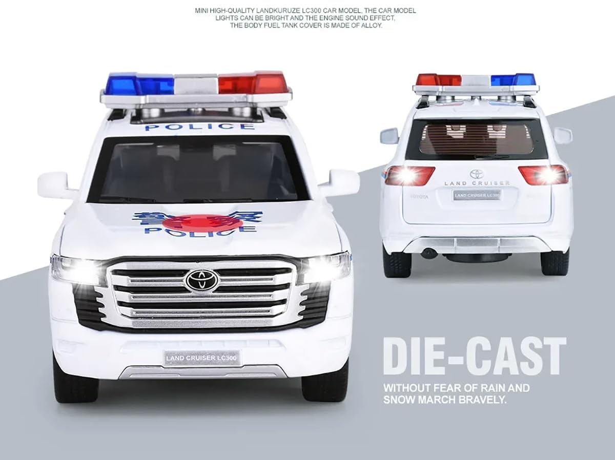 Toyota Land Cruiser Prado police car 1:24 Diecast Scale Model Car