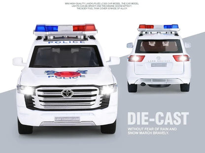 Toyota Land Cruiser Prado police car 1:24 Diecast Scale Model Car