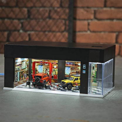 Garage Display Case with Voice Control, LED Lighting, Dustproof Design for Diecast Models