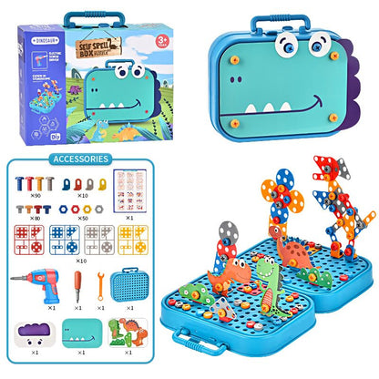 Creative Screw Puzzle Dinosaur Suitcase Toy Set