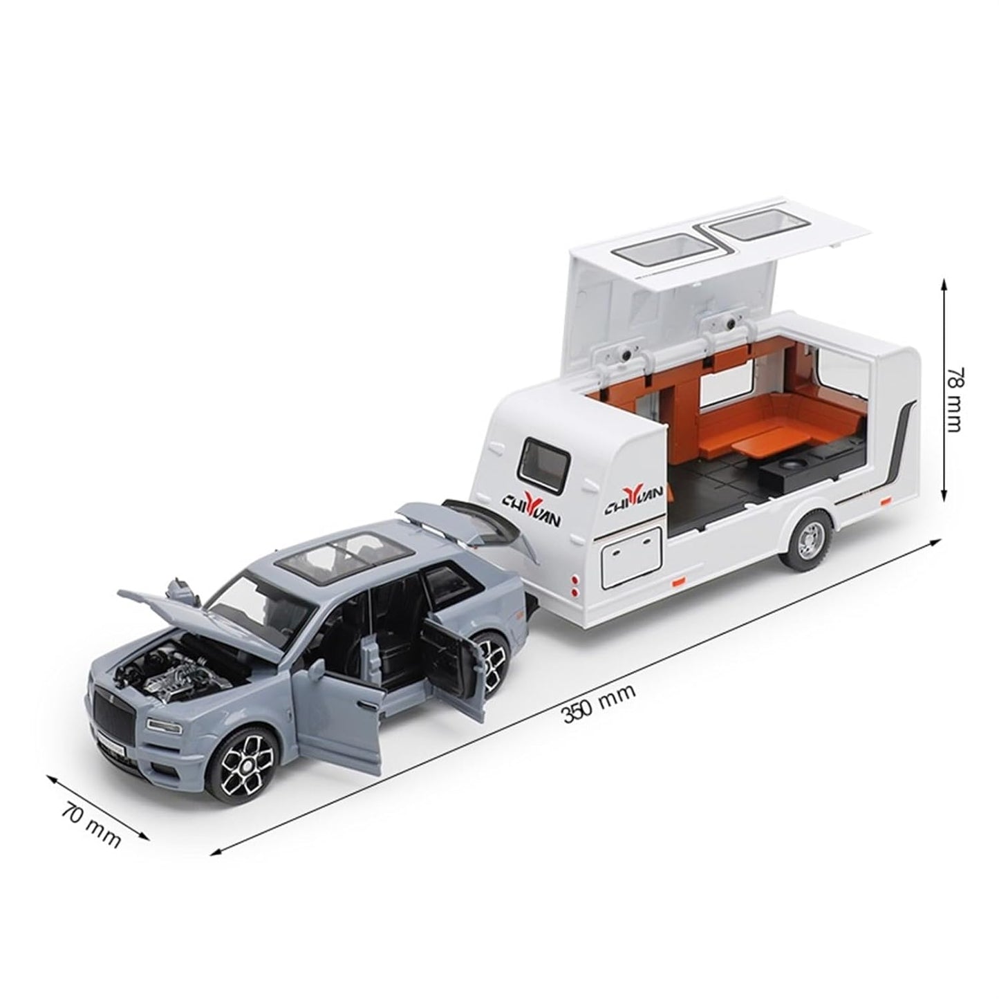 Rolls Royce Cullinan Trailer 1:24 Diecast Scale Model Car