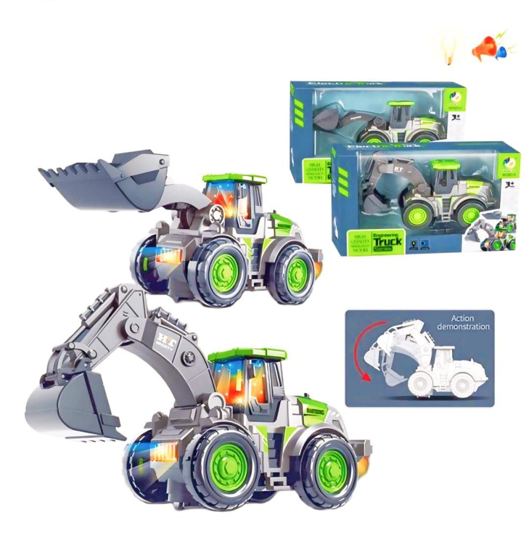 SIMULATION ELECTRIC SOUND AND LIGHT UNIVERSAL EXCAVATOR BULLDOZER ENGINEERING CAR LIGHTING MUSIC CHILDREN'S TOYS BIRTHDAY GIFT  PACK OF 1