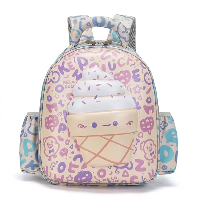 Ice Cream Cone Design Hard Shell Backpack for Kids