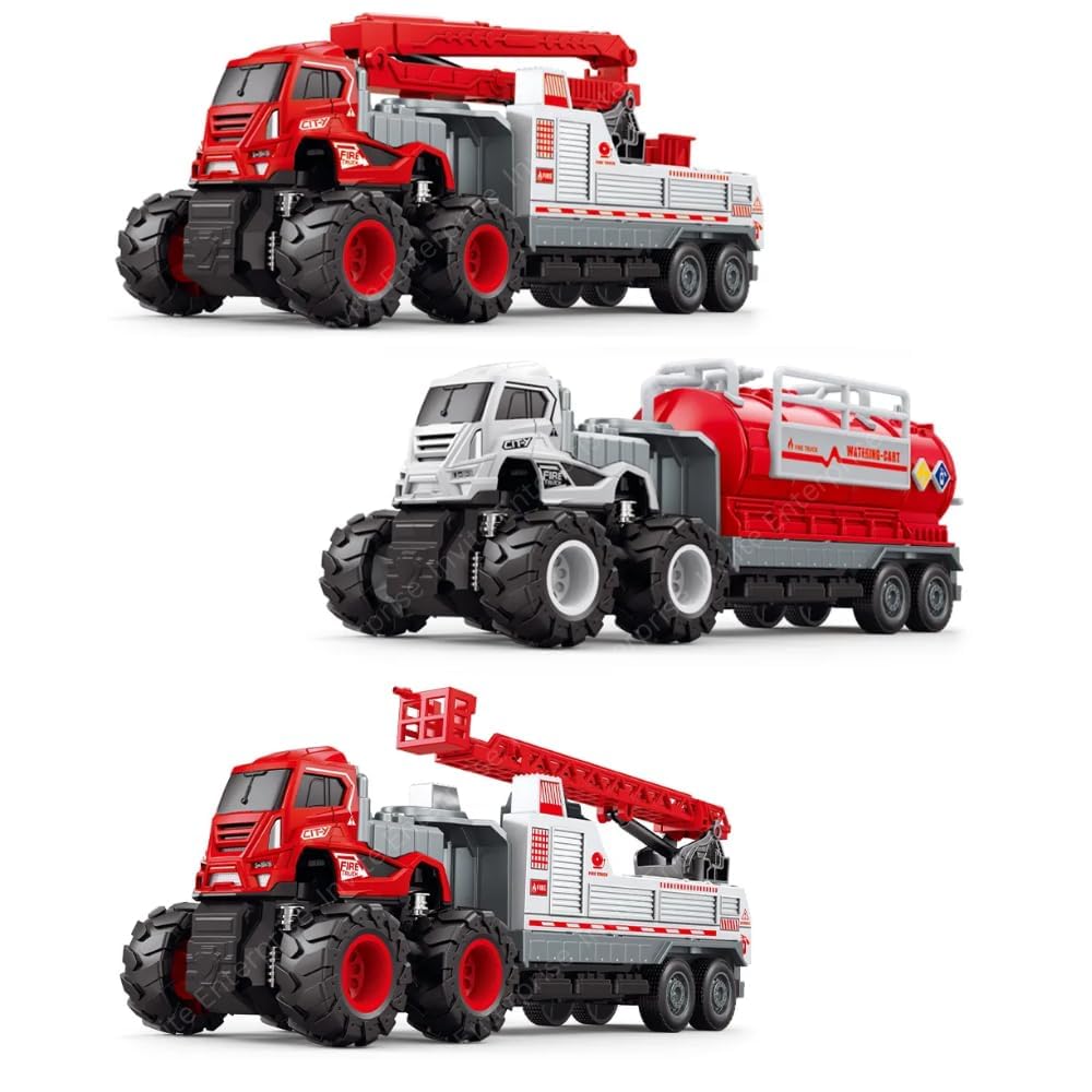 1:43 Metal Toys Alloy Diecast Truck Set Toy, Diecast Miniature Car Model (Pack of 3) (City Service Truck)