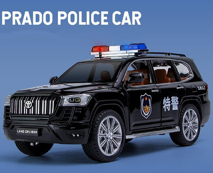 Toyota Land Cruiser Prado police car 1:24 Diecast Scale Model Car