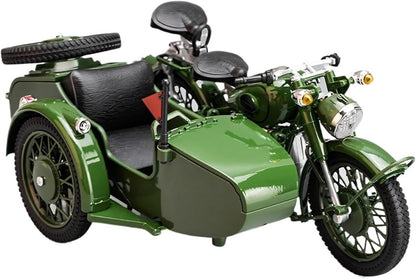 Vintage Military Sidecar Motorcycle 1:10  Die Cast Model