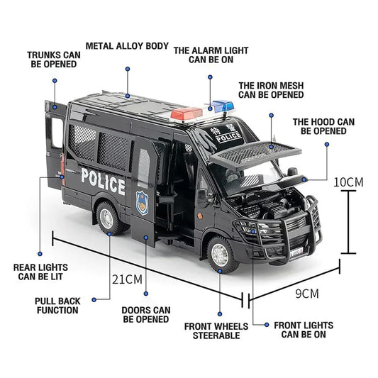 Police Van 1:24 Diecast Scale Model
