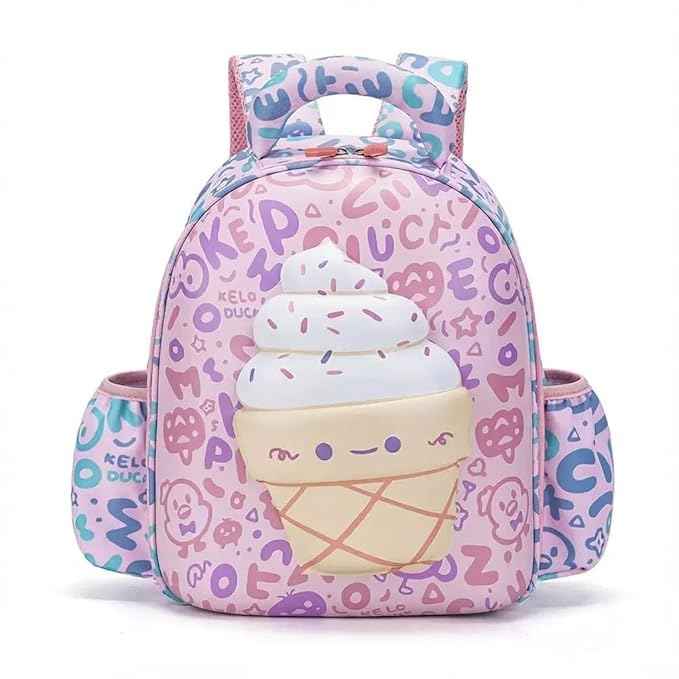Ice Cream Cone Design Hard Shell Backpack for Kids