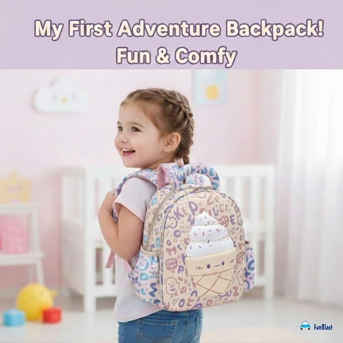 Ice Cream Cone Design Hard Shell Backpack for Kids