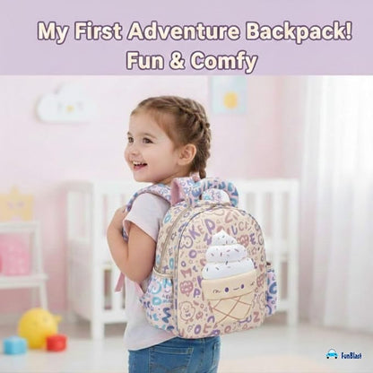 Ice Cream Cone Design Hard Shell Backpack for Kids