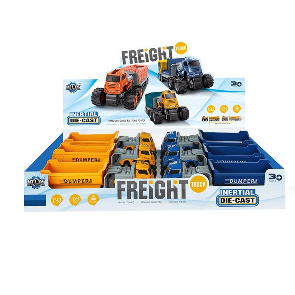 1:43 Metal Toys Alloy Diecast Truck Set Toy, Diecast Miniature Car Model(2 Color Truck Sent Any 1 Truck)(Transport Dumper Truck) - Multicolor