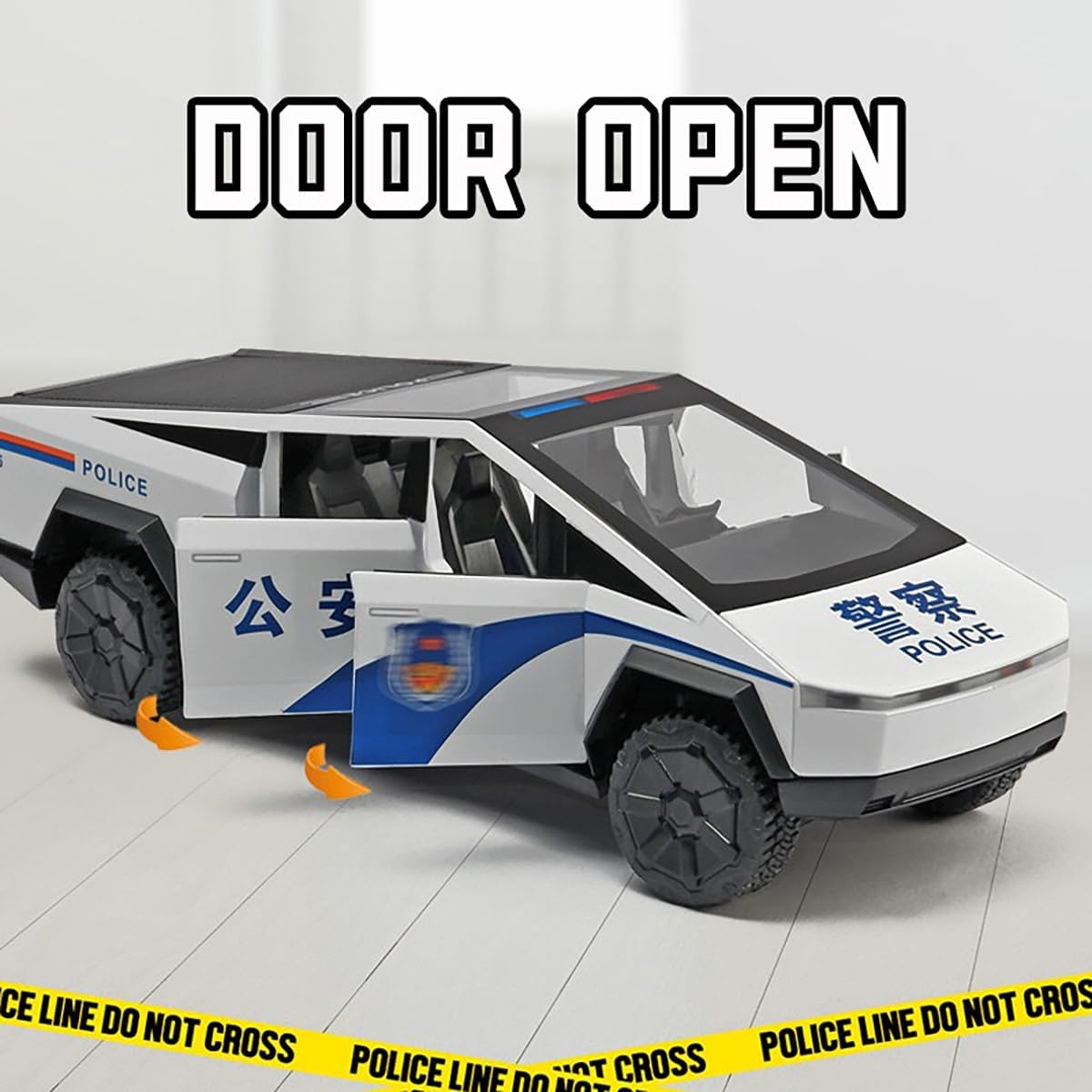 Tesla Cyber Police Truck Exclusive Scale Model Diecast Metalcar - All Size