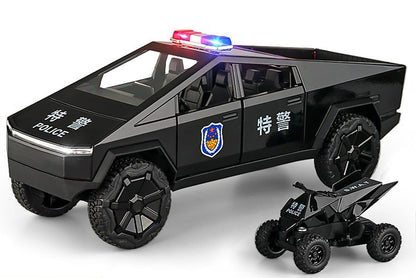 Tesla Cyber Police Truck Exclusive Scale Model Diecast Metalcar - All Size