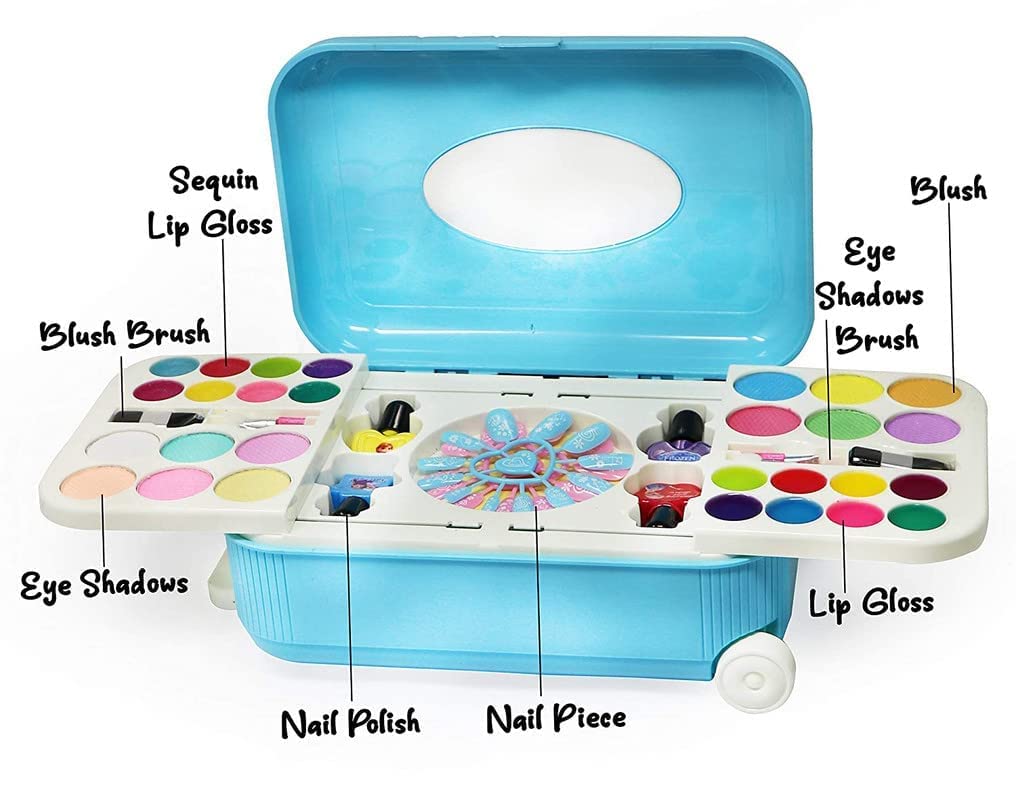 Kids Makeup & Paint Art Set in Pink Suitcase