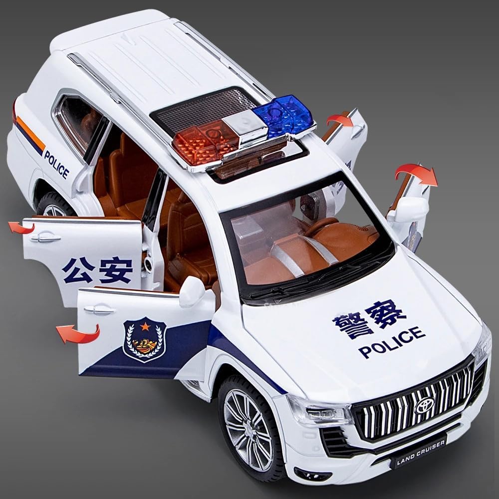 Toyota Land Cruiser Prado police car 1:24 Diecast Scale Model Car