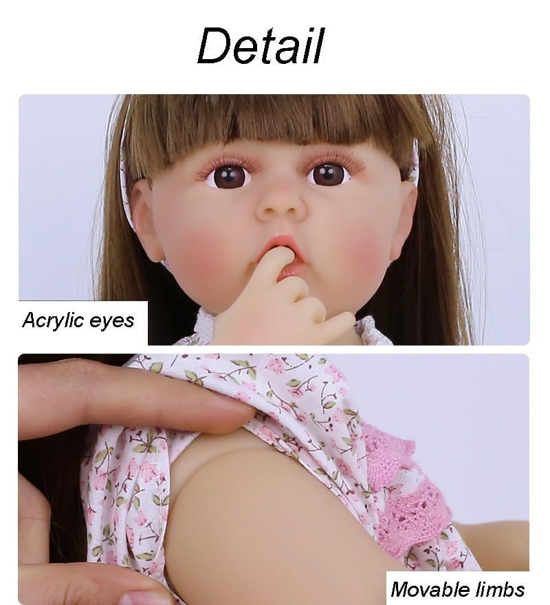 Realistic Silicone Body Reborn Baby Girl Doll Toy Princess Toddler