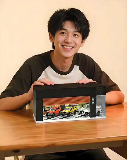 Garage Display Case with Voice Control, LED Lighting, Dustproof Design for Diecast Models