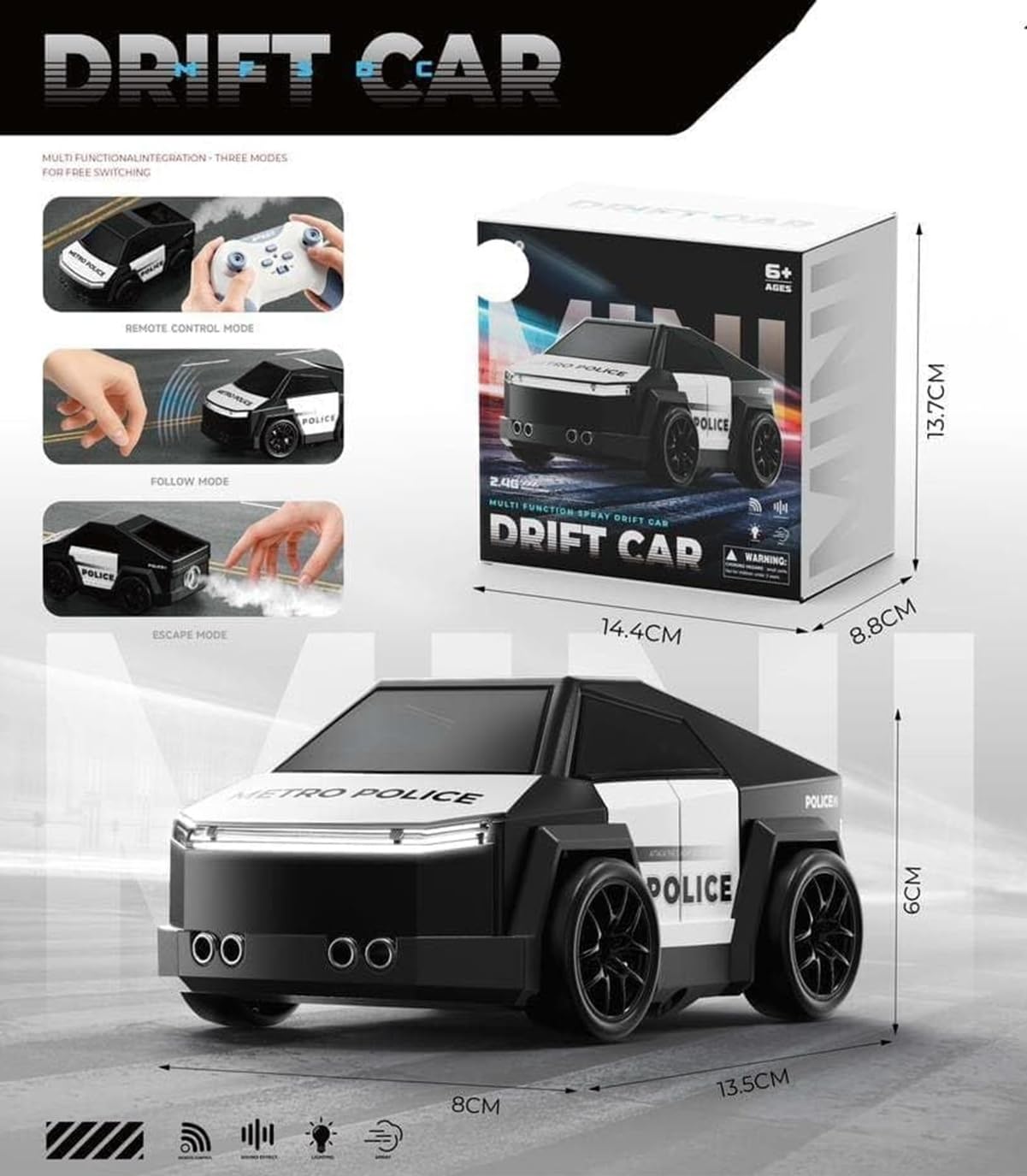 Mini Police RC Drift Car