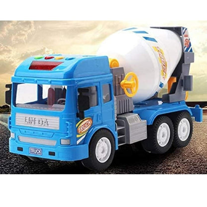 BIG SIZE HEAVY 6X6 PULL BACK DEFORMATION CONSTRUCTION TRUCK VEHICLE TOY FOR KIDS FRICTION POWERED WHEEL SOUND AND LIGHT EFFECT TOY TRUCK FOR 3+ YEARS OLD BOYS GIRLS (CEMENT MIXER TRUCK) [SIZE:-24.5CM*17CM*11.5CM]