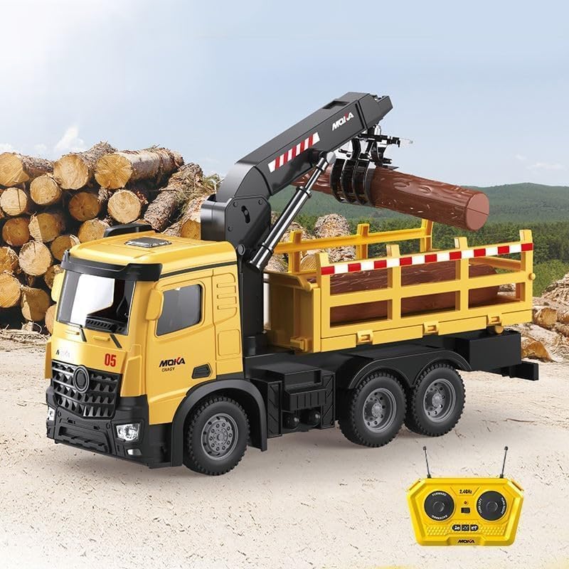 Moka Grab Dump Truck 7 with Crane – Timber Loader Construction Vehicle Toy