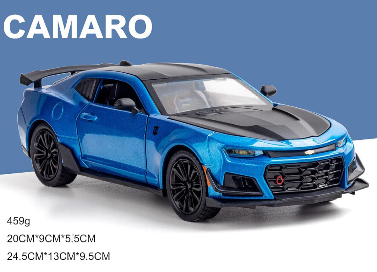 CHEVROLET CAMARO 1:32 DIECAST METAL PULLBACK TOY CAR WITH OPENABLE DOORS & LIGHT, MUSIC BOYS CAR FOR KIDS BEST TOYS GIFTS TOYS FOR KIDS [SIZE:-16CM*6.5CM*4.6CM]【 MULTICOLOR 】