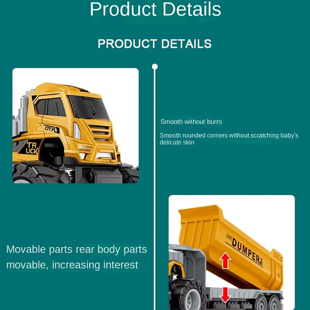 1:43 Metal Toys Alloy Diecast Truck Set Toy, Diecast Miniature Car Model(2 Color Truck Sent Any 1 Truck)(Transport Dumper Truck) - Multicolor