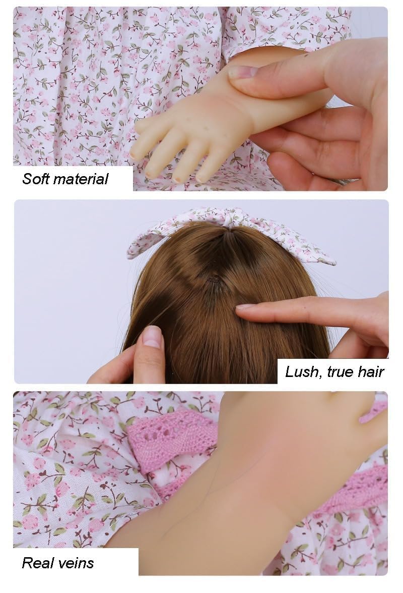 Realistic Silicone Body Reborn Baby Girl Doll Toy Princess Toddler