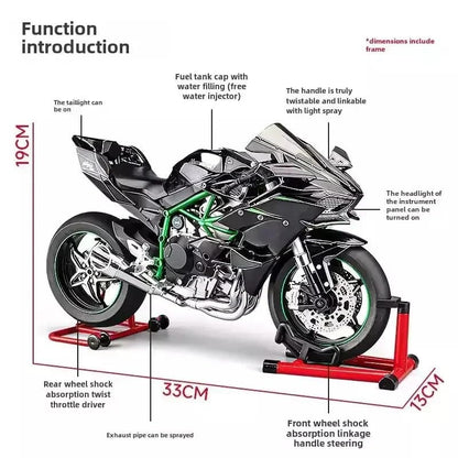 Kawasaki Ninja H2R Smoke 1:6 Diecast Alloy Model Bike