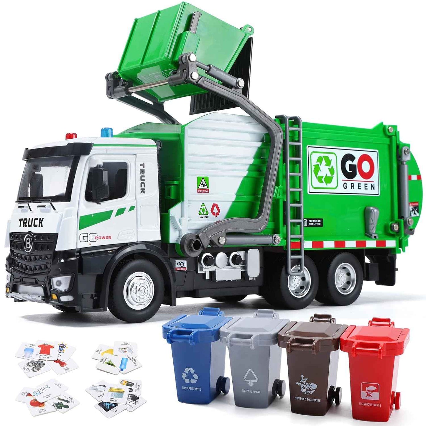 Go Green Garbage Truck Metal DieCast Toy