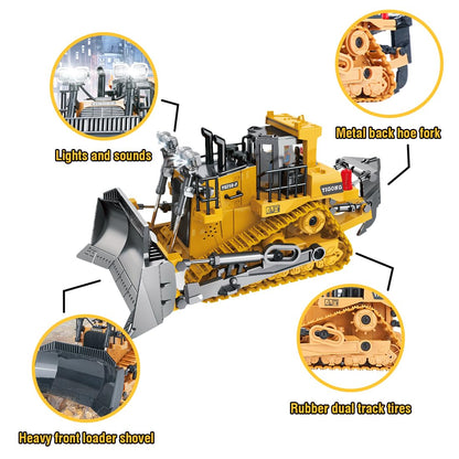 RC Metal Bulldozer Construction Vehicle 1:18 diecast scale model