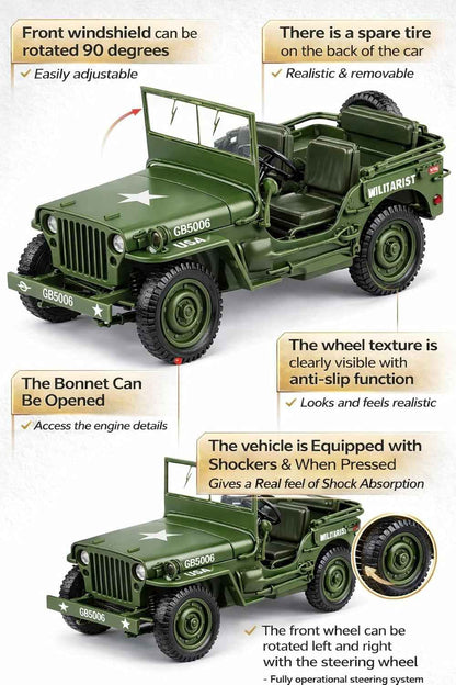 KDW Tactical Jeep 1:18 Diecast scale model Car