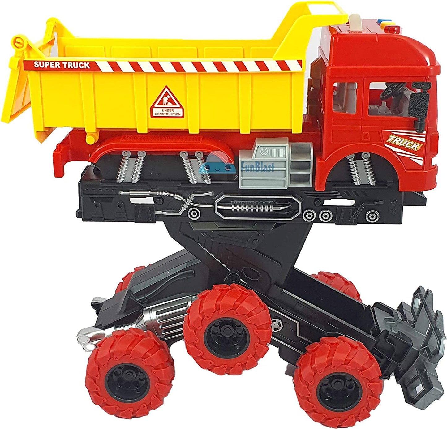 BIG SIZE 6X6 WHEEL DUMPER TRUCK PULL BACK CONSTRUCTION TRUCK VEHICLE TOY FRICTION POWERED WHEEL SOUND AND LIGHT EFFECT TOY TRUCK FOR KIDS [Size : 23Cm*15.5Cm*11.5Cm]