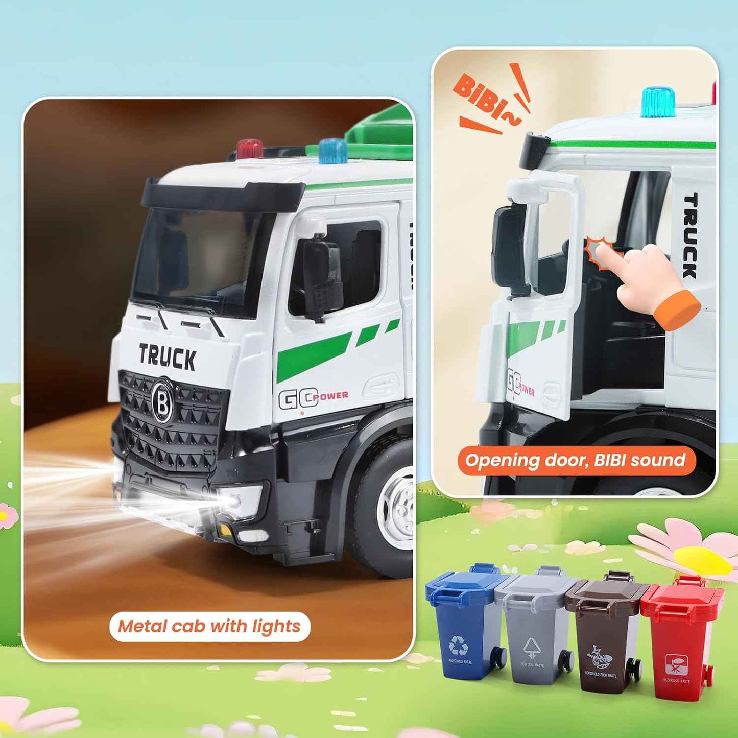 Go Green Garbage Truck Metal DieCast Toy