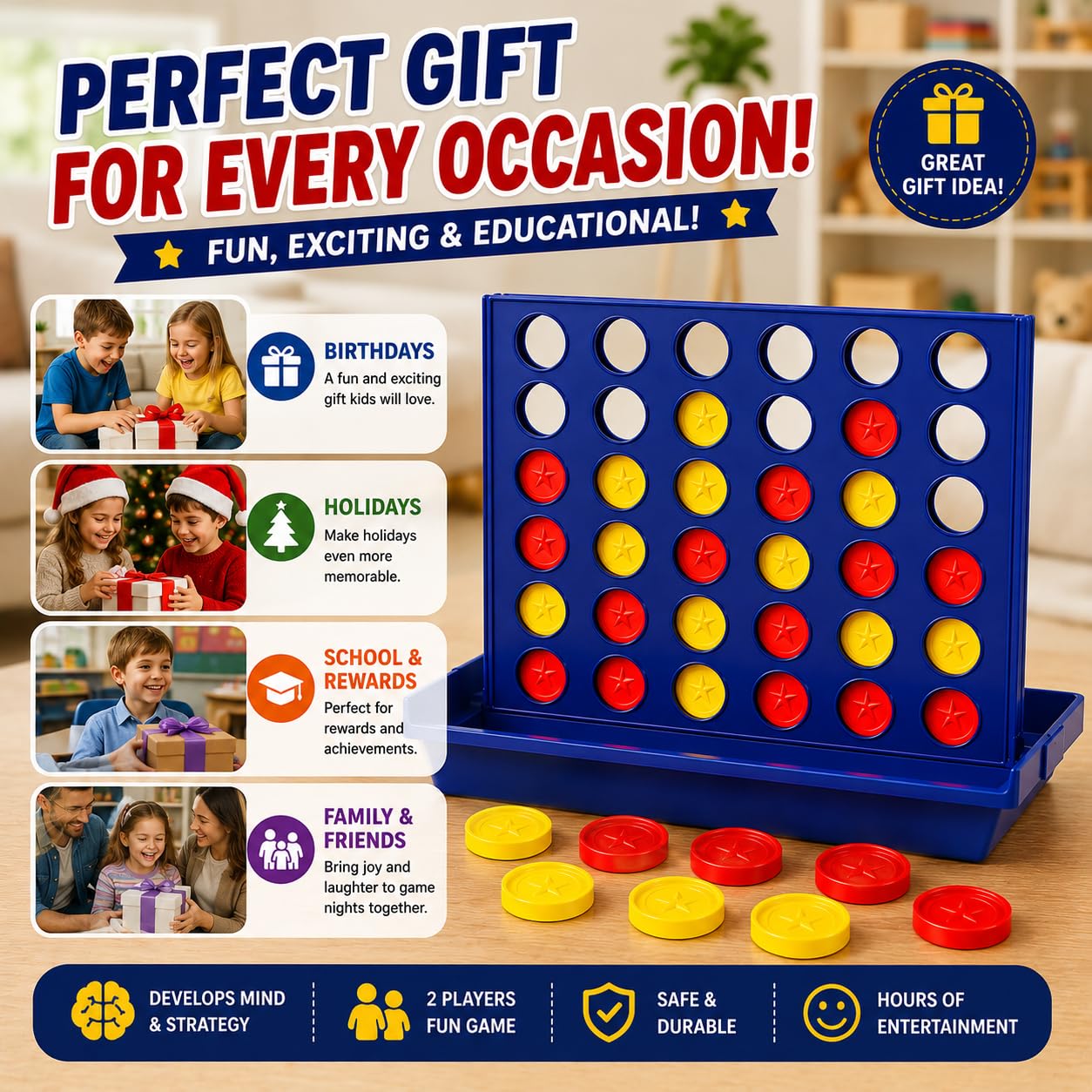4-in-a-Row Connect Board Game