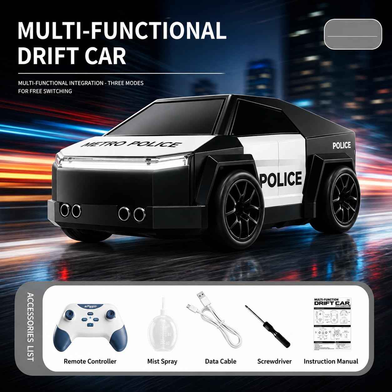 Mini Police RC Drift Car
