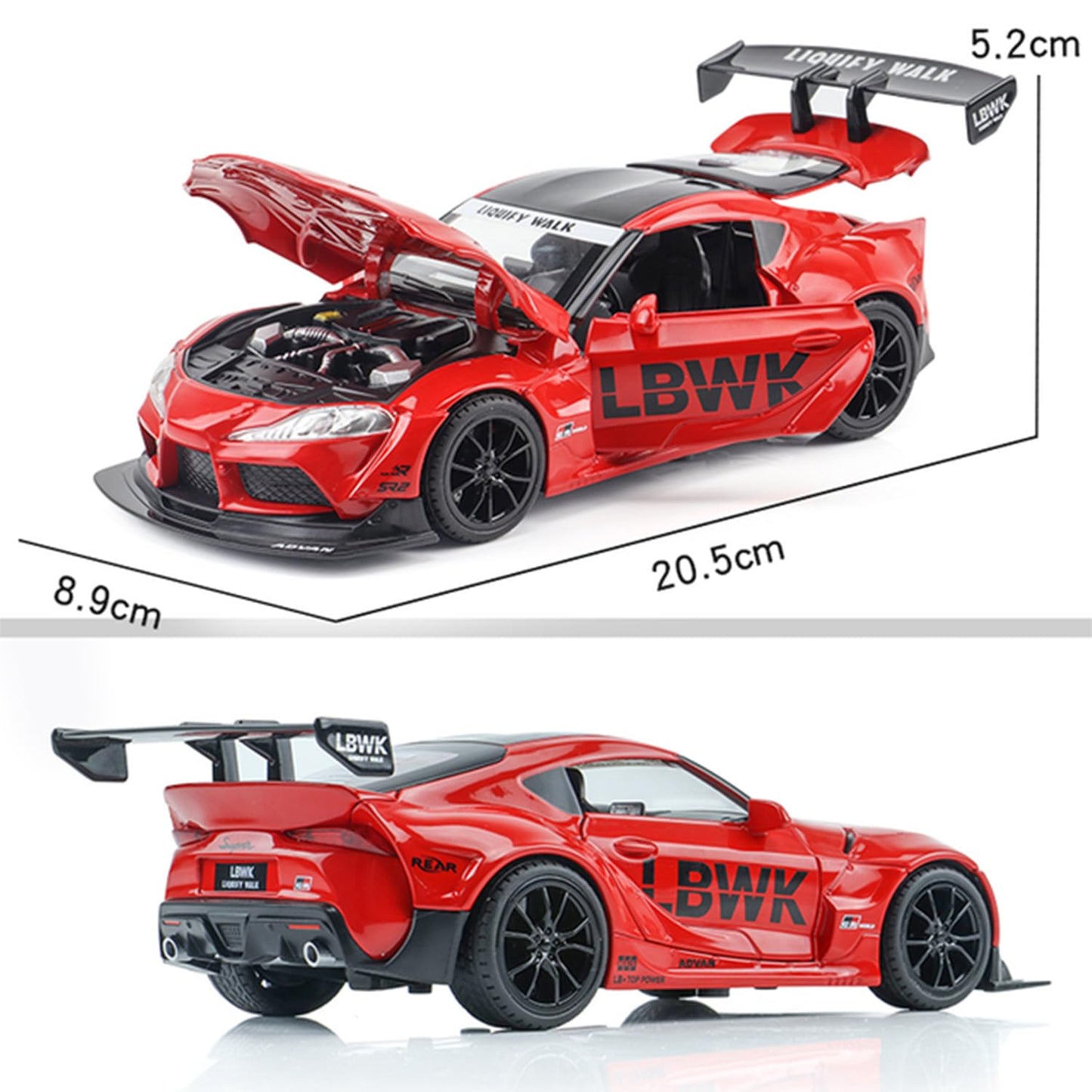 Toyota Supra Gr Lbwk 1:24 Diecast Scale Model Car