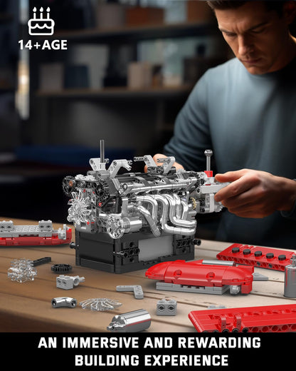 Mould King 10226 V12 Supercar Engine with Transmission Building Set | 863 Pcs
